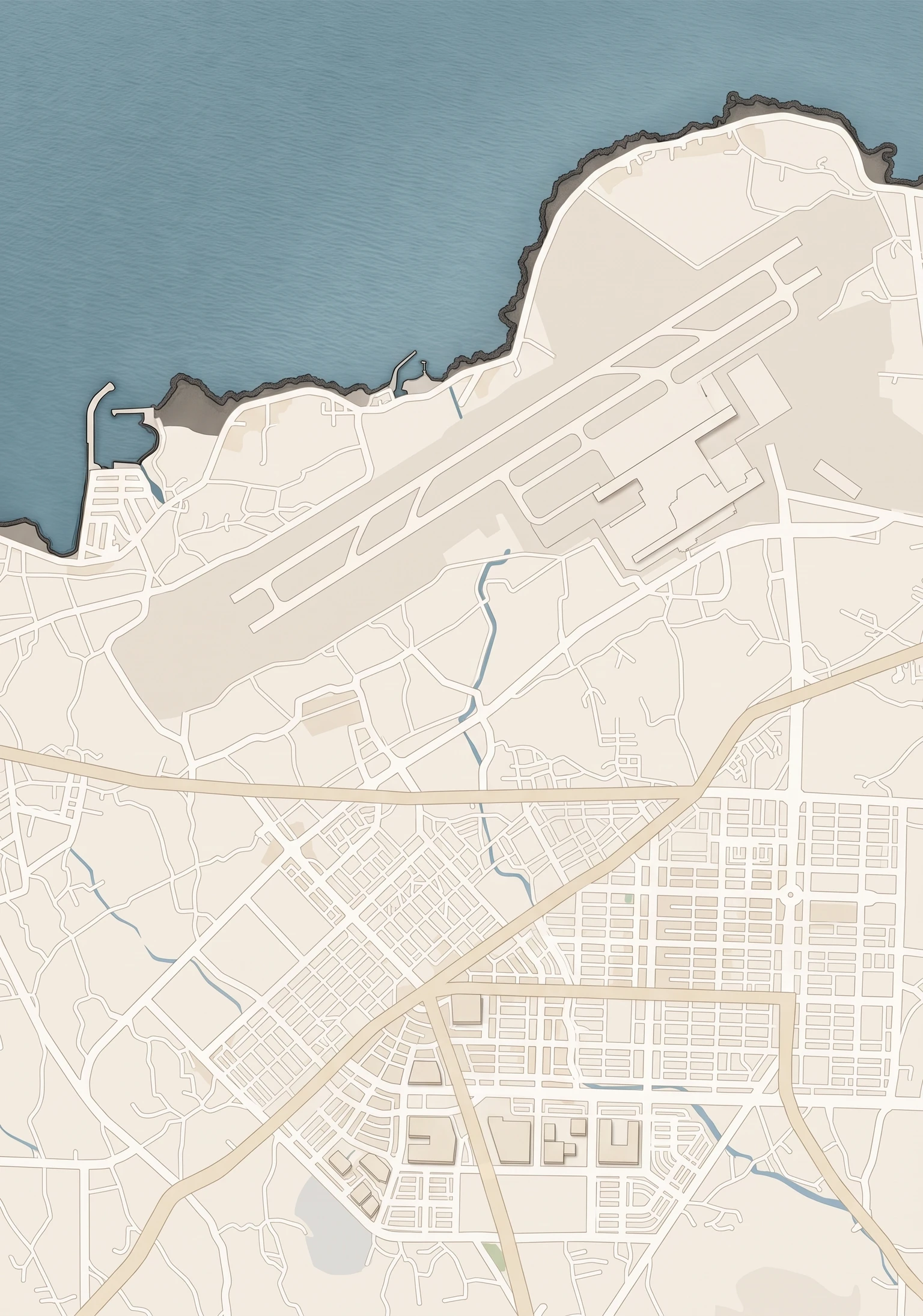 Brand artwork: a north-up location illustration based on the reference map, with Jeju Airport north of the stay, E-Mart southwest and Sammoo Park to the east
